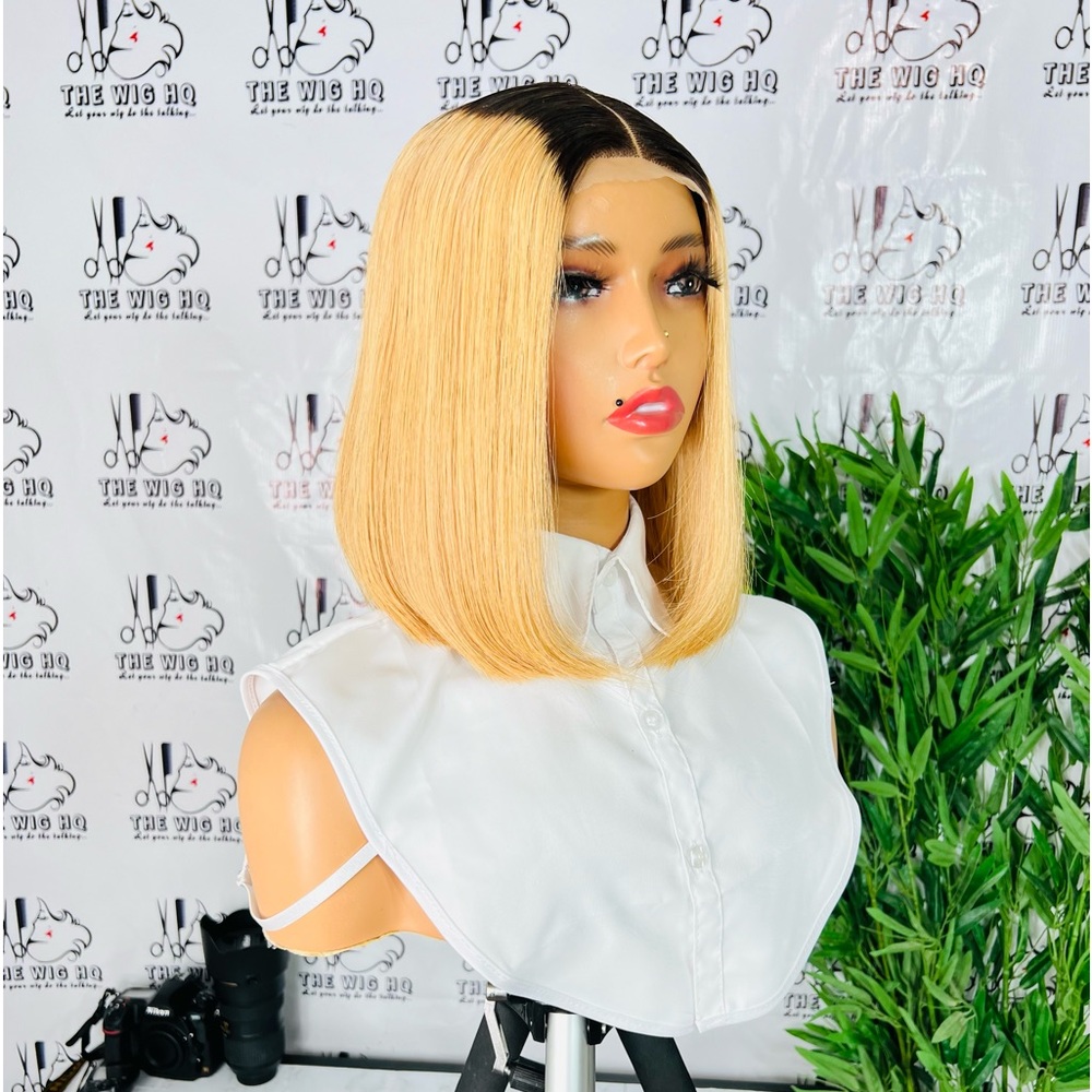 Glueless 10inches Blonde Bob Closure Wig